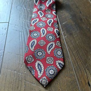 Chirstian Dior Red Paisley Silk Tie
